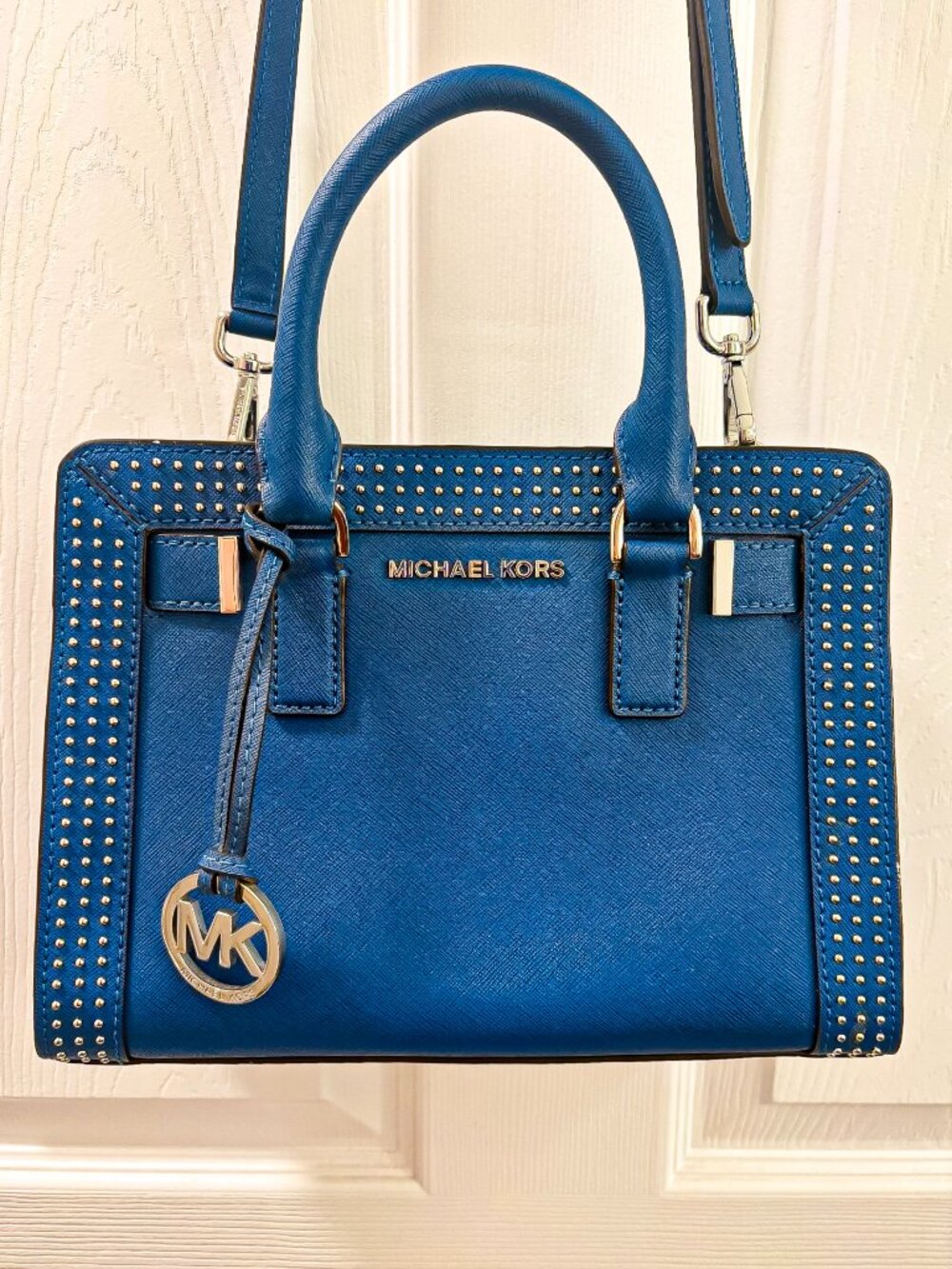 Michael Kors Dillon Satchel - Studded Cobalt Blue - Picture 1 of 4